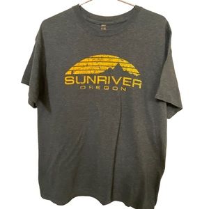 Retro Sunriver Oregon OR Men’s Gray L T-Shirt MINTY Distressed